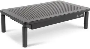 Allsop Metal Art Tri Level Stand, for 27" Monitors, 14.5" X 9.25" X 4.13" to 5.75", Black, Supports 30 Lb