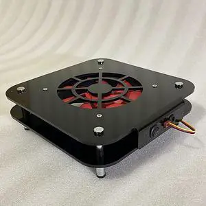 Yoqanr Mac Mini Radiator Cooling Fan Wind Speed Enhancement Modified Chassis,Mini Radiator Overclock Base With 12cm Silent Fan