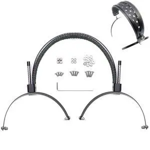 Voarmaks Genuine Leather Full Metal Headband Compatible with Hifiman HE400,SUNDARA,SUNDARA-C Closed-Back,HE R10 R9,HE560,HE6se,SUSVARA Replacement Headphone Weight Dispersing Strap Hybrid Headband