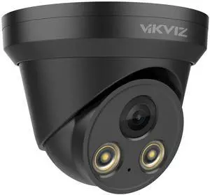 8MP PoE IP Camera Outdoor Indoor,4K Smart Dual Light Turret Camera,Human/Vehicle Detection,Hybrid Color Night Vision,Bulit-in Mic,Full Metal Housing,2.8mm Lens 105degWide Angle,IP67,ON-VIF (Black)