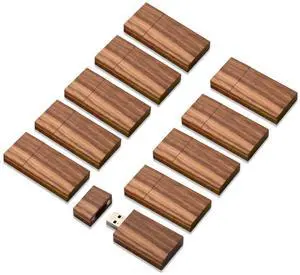 10 Pack 4GB Wood USB 2.0 Flash Drive TATMOHIK Walnut Wooden Memory Stick 4 GB, Thumb Drive, USB Drive, Zip Drive