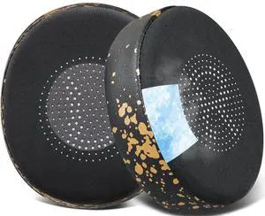 SOULWIT Cooling Gel Earpads Replacement for Jabra Evolve2 65 (Evolve 2 65MS 65UC MS UC)/Evolve2 40 (40UC 40MS USB)/Elite 45h On-Ear Wireless Headset, Ear Pads Cushions with Ice Silk Fabric -Black Gold