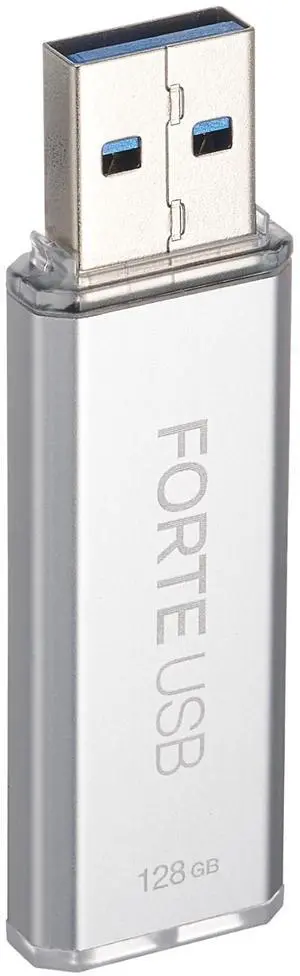 SecuX Forte - Encrypted USB Flash Drive - USB 3.2 Gen 1 - XTS-AES Encryption - Password Authentication - Automatic Locking - Silver Metal Casing (64, GB)
