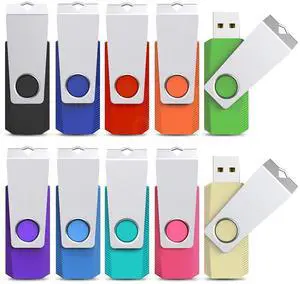 KEXIN 16GB Flash Drive 10 Pack Thumb Drive 16G USB Flash Drive with LED Indicator, USB Stick Pen Drive Swivel USB Drive 10 Pack 16 GB USB Flash Drives