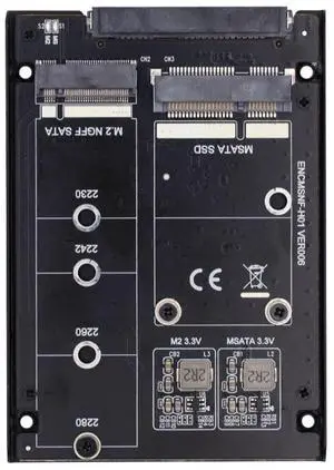 ChenYang MSATA & M.2 NGFF SATA SSD to 2.5" SATA 2 in 1 Combo JBOD HDD Disk Drive Enclosure Adapter