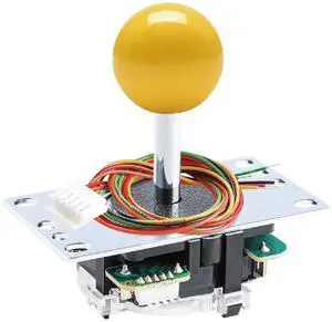 SANWA JLF-TP-8YT Arcade Joystick (Yellow Ball Top) - Premium, High Precision, Responsive Controls, Multi-Platform Compatible - Ideal for Gaming Enthusiasts, for Arcade Jamma Game 4 & 8 Way Adjustable