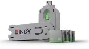 Lindy USB Port Blocker - Pack of 4, Green (40451)