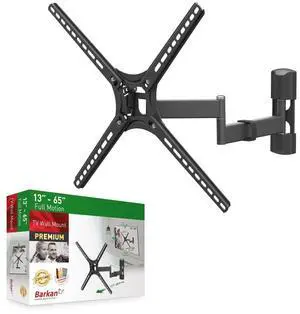 Barkan TV Wall Mount, 13-60 inch Full Motion Articulating - 4 Movement Flat/Curved Screen Bracket, Holds up to 55lbs, Patented Fits LED OLED LCD