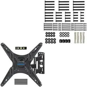 MOUNTUP Single Stud TV Wall Mount Swivel and TV Mounting Hardware Kit Bundle
