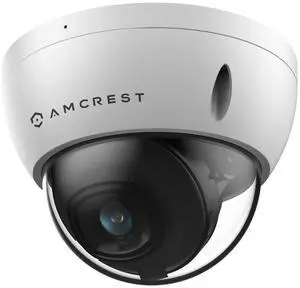 Amcrest UltraHD 4K (8MP) Outdoor Security PoE IP Camera, 3840x2160, 98ft NightVision, 2.8mm Lens, IP67 Weatherproof, IK10 Vandal Resistant Dome, MicroSD Recording, White (IP8M-2493EW-AI-V3)