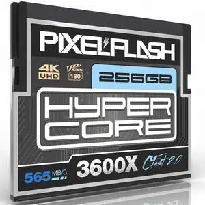 PixelFlash 256GB CFast 2.0 Card 3600X HyperCore 570MB/s SATA3 VPG180, CFast Card for DSLR Cinematic Video & Photo Cams Lab Tested, Certified Flash Memory 256 GB 2025 Model