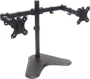 MANHATTAN Universal Dual Monitor Stand with Double-Link Swing Arms Holds Two 13" to 32" LCD Monitors up to 8 Kg (17 Lbs.), Black