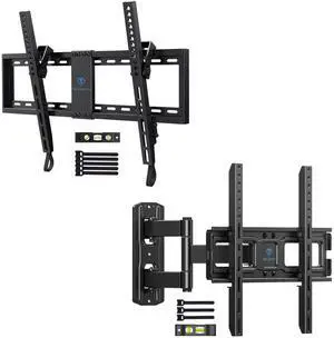 PERLESMITH UL Listed Tilt TV Mount for Most 37-82 inch TV & PSMFK7 Full Motion TV Wall Mount Bracket for 26-55in TVs