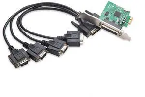 IO Crest 4 Serial Ports PCI-e Controller Card with Fan-Out Cable and Bundled with Low Profile Bracket SI-PEX15038
