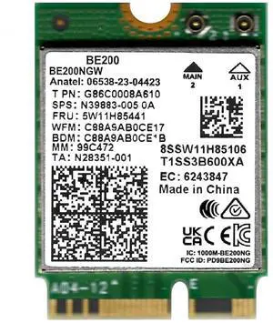 BE200 Desktop Wi-Fi 7 Kit | Wi-Fi 7 Tri Band 2.4/5/6 GHz | 5.8 Gbps | Bluetooth 5.4 Support | M.2 PCIe | No vPro 802.11BE Wireless Card BE200NGW