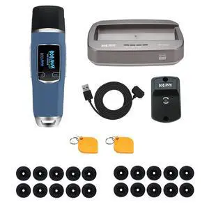 JWM Security Guard Patrol System Long Range RFID Reader with Download Station, 2.4G Tag for Remote Patrol, Flashlight, Free Cloud Software