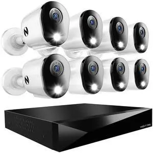 Night Owl 2-Way Audio 12 Channel DVR Video Home Security Camera System with (8) Wired 2K HD Indoor/Outdoor Deterrence Cameras and 1TB Hard Drive (Add up to 4 Wi-Fi Cameras)