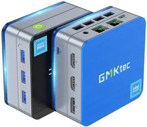GMKtec Mini PC Intel N150(Turbo 3.6GHz) 12GB DDR5 256GB SSD Dual LAN, Desktop Mini Computer 4K Triple Display, WiFi6, BT5.2, Energy Efficient