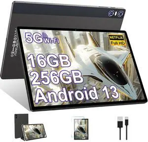 2025 Tablet 11 Inch Screen 2K Tablet Octa-Core 2.0 GHz,16GB RAM+256GB ROM+TF 1TB /2000 * 1200 Pixel/8MP+20MP+2MP Macro/10000 mAh/5G WiFi Metal Cover Brown