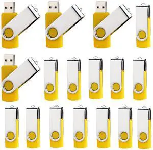 lcwamy 8GB Flash Drives 100 Pack USB Drives Bulk USB Flash Drives 100 Pack Thumb Drive Pack 8GB Flash Drive Bulk Memoria USB (Yellow, No Logo)