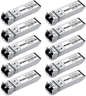 10G Multimode SFP+ LC Module, 10GBase-SR Fiber Transceiver,10G 850nm MMF up to 300 Meters, Compatible with Cisco, Ubiquiti, Mikrotik, D-Link, Netgear, Qnap, Linksys and More (10Pack)