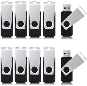 Aiibe 64GB USB Flash Drive 50 Pack - Bulk Thumb Drives, Memory Stick, Zip Drive Multipack, Black