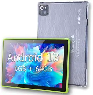 Wainyok Kids Tablet, 6GB + 64GB, 1TB Expandable, Octa-Core, Dual Camera, 10.1 Inch 1280x800 IPS Screen Toodler Tablet, 5000mAh Battery, Educational Games Parental Control, Android Tab for Kids