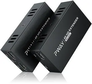 HDMI Extender 4K@60Hz, HDMI Extender Over Cat5e/6 Ethernet Up to 200FT/60M, Ultra 4K HD Expands Audio and Video, Supports Loop Output, IR, POC/POE, HDCP 2.2/1.4 YUV 44 HDMI2.0 EDID
