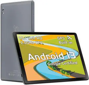 Topsand Latest Android 13 Tablet, 10.1 Inch Tablet with 2.0 GHz Quad-Core Processor, 64GB ROM, 1TB Expandable, Dual Auto Focus Camera with Face ID Unlock, GPS, Parental Control, 2.4G & 5G WiFi Tableta