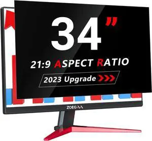 ZOEGAA 34 Inch Computer privacy Screen for 16:9 Widescreen Monitor,34 inch Removable Anti Blue Light Eye Protection Shield,Black Blackout Anti Spy Desktop Security Private Filter