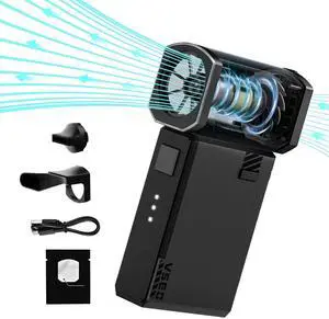 Electric Compressed Air Duster with Mouthpiece/Soft Bristle Brush/LED Lights 3 Speed for Camera Lens Cleaning,PC Computer Keyboard Cleaning,Camping,Outdoors,Car Industrial Style VSGO