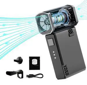 VSGO Electronic Air Blower Portable Rechargeable Electric Air Duster 100000 RPM Palm Turbo Blower Compatible for Camera, Lens, Keyboard, Laptop, Drone Cleaning