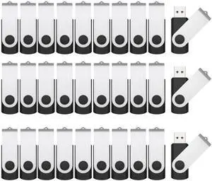 RAOYI 50 Pack 4GB USB Flash Drive, USB 2.0 Memory Stick Bulk Thumb Drives Pen Drive Zip Drive Bundle-Black