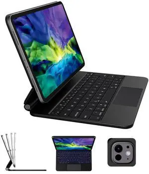 riwezox Magic Keyboard Case for iPad Air 13 (M3 2025 / M2 2024)& iPad Pro 12.9 (6th, 5th, 4th, 3rd Gen), Magnetic Floating Stand, 2.16lbs Slim Trackpad Keyboard with Backlit Keys -Travel Friendly
