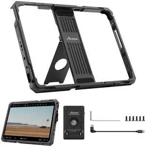 Accsoon PowerCage Pro II Video Stabilizer for iPad Pro Gen 3,4,5,6, 13''Air 6/7, Charge iPad with NP-F Battery Plate Adapter, Use SeeMo/4K/CineView HE/SE/Master for Video Monitoring/Livestreaming