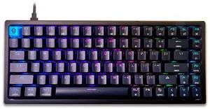 Glacier GK84 Arctic 75% Wired Detachable USB-C Mechanical Keyboard Hot Swap with Aluminum Frame and ABS Keycaps (Black)