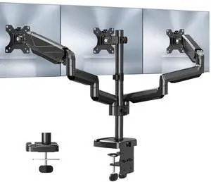 MOUNT PRO Triple Monitor Mount, 3 Monitor Desk Arm fits Three Max 27" LCD Computer Screens, up to 17.6lbs Each, Premium Gas Spring Display Stand with Tilt Swivel Rotation, Vesa Mount 75x75,100x100