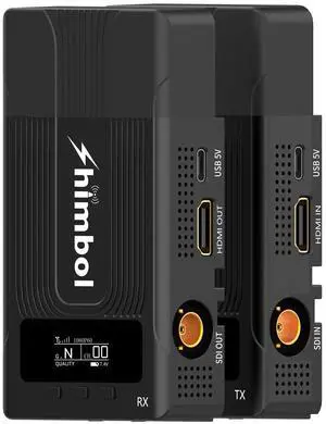 Shimbol ZO600S 1080P60 SDI+HDMI Wireless Video Transmitter and Receiver for SLR/MILC Camera with 600ft Distance,0.08s Low-Latency,Support iOS APP Monitoring, Fanless, 5G WiFi