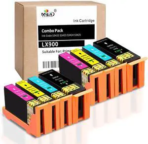 MS.R Cyan 53422 53423 High Yield Magenta 53424 53425 Ink Cartridges Replacement for Primera LX900 LX-900 Color Inkjet Lable Printer (2 Black 2 Cyan 2 Magenta 2 Yellow)
