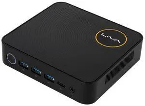 ECS Elitegroup Liva Z Mini PC Computer Intel Celeron N3350 Dual-core, 4GB DDR3L/64GB eMMC, Type C Port, 4K@60Hz HDMI+mDP, WiFi, Ethernet, Dual Monitor Support (Liva Z N3350), Black