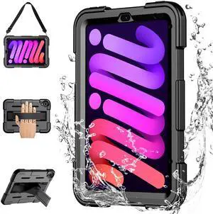 2025 Upgrade for iPad Mini 6 Case,[Military Grade Dropproof][IP68 Waterproof] for iPad Mini 6th Generation 8.3 Inch with Screen Protector&Stand&Hand Strap,Full Body Shockproof Case 2021