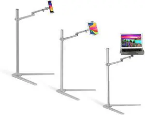 MagicHold 3 in 1 360 Degree Rotating Height Adjustable Laptop Tablet Stand for Bed,Floor,Compatible with Ipad iPad mini,MacBook Pro/Air,MS Surface Pro,MS Surface Book Stand