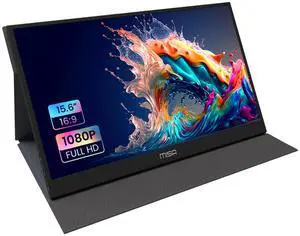 Viewmax Portable Monitor: Stunning FHD Display, USB-C, HDMI, Built-in Speaker - Ideal for Laptop, Desktop, Phone, Tablet, PS5/4, Xbox, Switch - Protective Case Included
