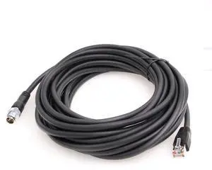 Eonvic Ethernet Shielded Cable M12 X-Type 8 Position to RJ45 Waterproof Industrial Network High Flex Cable for Cognex (15M, Black)