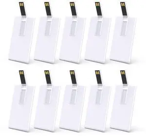 KEXIN USB Flash Drives Credit Card Bank Card Shape Flash Drive Memory Stick Key Credit 2GB 2G USB Drive - Bulk Flash Drives - 50 Pcs (White Card)