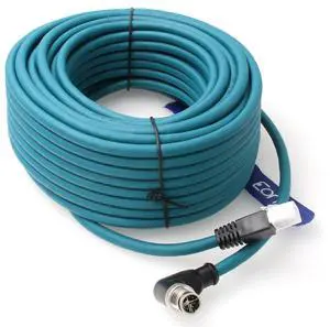 Eonvic Ethernet Shielded Cable M12 X-Type 8 Position to RJ45 Cat 7e Waterproof Industrial Network High Flex Cable for Cognex (20M, Right Angle X-Code Blue)