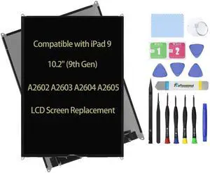 Daplinno LCD Screen Replacement 10.2" Compatible with iPad 9 9th Gen A2602 A2603 A2604 A2605 Display LCD Screen Replacement Premium Repair Kit (Panel Only)