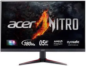 Acer Nitro 27" Full HD 1920 x 1080 PC Gaming IPS Monitor | AMD FreeSync Premium | 180Hz Refresh | Up to 0.5ms | HDR10 Support | 99% sRGB | 1 x Display Port 1.2 & 2 x HDMI 2.0 | VG270 M3bmiipx