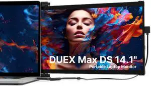 New Mobile Pixels Duex Max DS Portable Monitor, 14.1" FHD 1080P IPS Ultra Slim Laptop Screen Extender, USB A/USB C/HDMI Plug and Play Laptop Monitor, Windows/Mac/Android/Switch Compatible