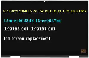 GBOLE Replacement for HP 15-ee 15z-ee 15m-ee 15m-ee0013dx 15m-ee0023dx 15-ee0047nr L93181-001 L93183-001 FullHD IPS LCD Display Touch Screen Digitizer Assembly Bezel with Board